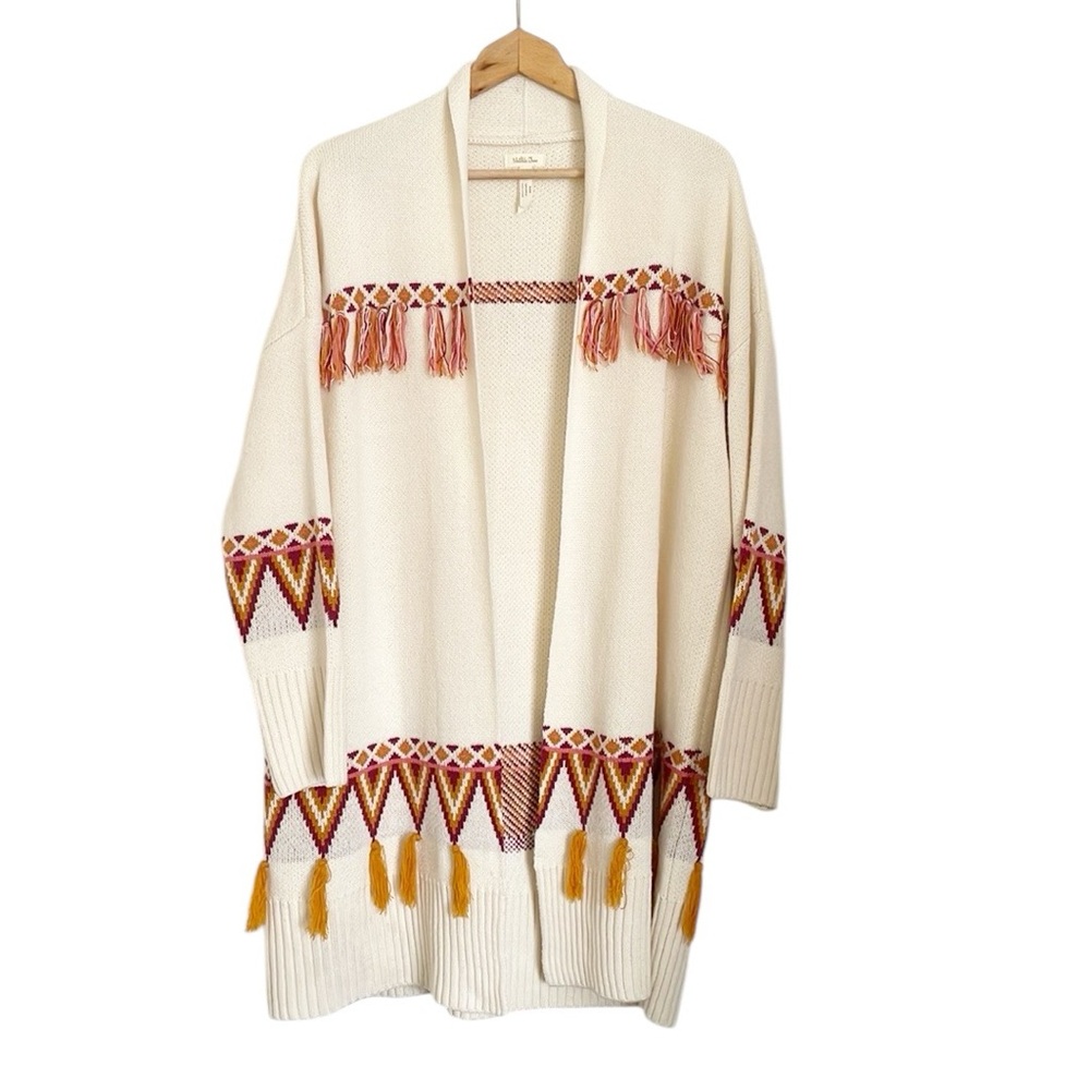 Matilda Jane Moments With You Gingersnap Open Front Boho Western Cardigan size L